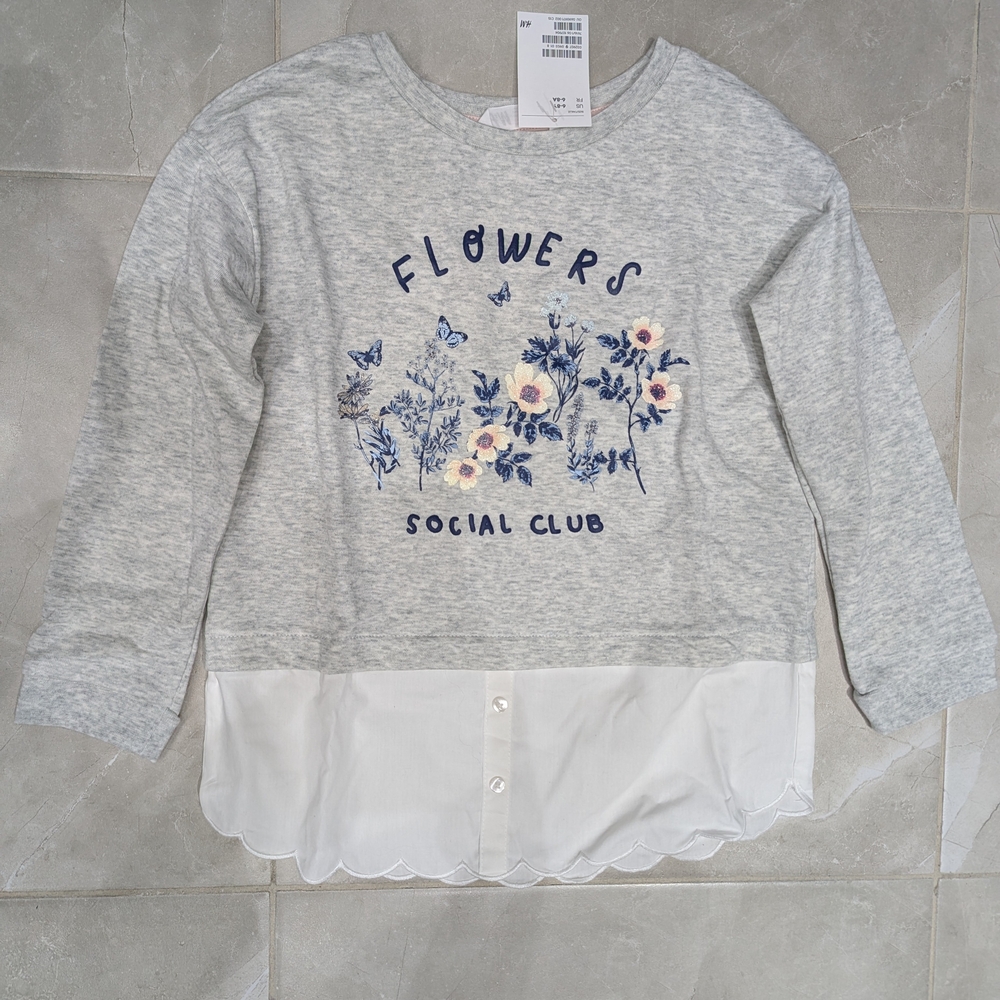 2/$20 NWT H&M Layered Look Long Sleeve Top • Size 6–8Y